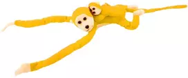 Lean Toys Pliušinis žaislas - geltona beždžionė su mažyliu, 70 cm
