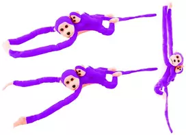 Lean Toys Pliušinis žaislas - violetinė beždžionė su mažyliu, 90 cm