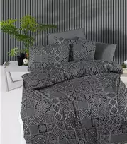 Riposo RENFORCE medvilnės patalynės komplektas TOKYO Juodas 200x220 cm