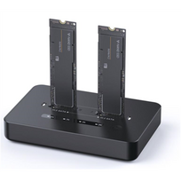 Gembird Desktop dual drive USB Type-C M.2 NVME (and SATA) SSD docking station, Black | DD2-U3M2