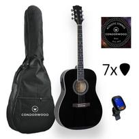 Condorwood AD-200 BK elektro-akustinė gitara su rinkiniu STARTER