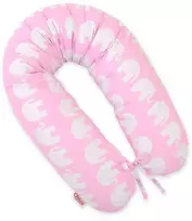 Pink Rožinė Ilgo nėščiosios pagalvės užvalkalas iš medvilnės Rožinė elephants