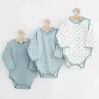 New Baby Classic II Uni 3 vnt. pilno užsegimo bodžiukas mėtų spalvos, dydis 68 (4-6 mėn.)