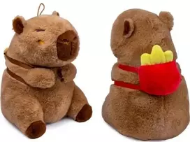 Pc Merch Kawaii - Capybara With Fries Backpack Pliušinis Žaislas | 25 cm