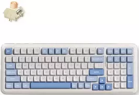 MCHOSE K99 V3 belaidė mechaninė klaviatūra| US | Icy Creamsicle Switch | 2.4GHz, BT | Skye Mėlyna