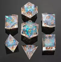 Captured Magic Sharp Edge RPG Resin Dice Set - Opal