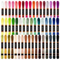 Medvilninių siuvinėjimo siūlų Muline RainBow® 50 įvairių spalvų po 8 m rinkinys