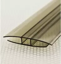 H profilis polikarbonato plokštėms sujungti BRONZA, Šiltnamio ilgis: H profilis 4mm 6m ilgio (1m kaina 4,00 Eur)