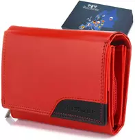 Damski portfel skórzany raudona duży RFiD Beltimore 036