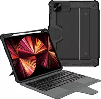 Nillkin Bumper Combo Keyboard Case for iPad Air 4/5/10.9 2020/11 2024/2025/2026/Pro 11 2020/2021/2022 Juodas