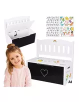 Žaislų dėžė-suoliukas TOOKY TOY su piešimo lenta, 60 × 31,6 × 55,6 cm