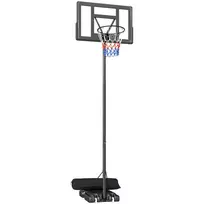 Lauko krepšinio stovas, reguliuojamas 135-305 cm, su 110x70 cm nedūžtančia lenta ir 2 ratukais