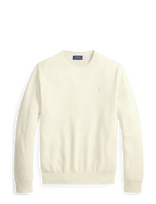 Polo Ralph Lauren - Mesh-Knit Cotton Crewneck Sweater - Apvalios apykaklės megztinis - Kreminė spalva
