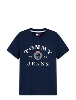Tommy Jeans - Tjw Reg Varsity Crest Ss Tee - Marškinėliai trumpomis rankovėmis - Tamsiai mėlyna