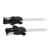 Synergy21 Patch Cable RJ45, CAT6A 500MHz, 1.5m, White, S/FTP, Slimline Round d=4.5mm, TPE/LSZH (Superflex), AWG28, with CAT7 Raw Connector, Rotatable Plug