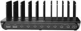 UNITEK 10-Port USB-A/USB-C Intelligent Charging Station 120W PD 3.0 Black