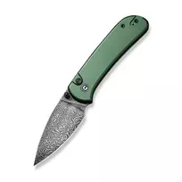 CIVIVI Qubit Damascus Aluminum Green Folding Peilis