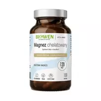 BWN BIOWEN Chelated Magnesium Bisglycinate – 100 kapsulių – 100 mg elementinio magnio kapsulėje – Veganiška, be glitimo, be GMO – Palaiko nervų sistemą ir raumenų funkciją