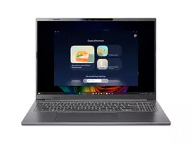 Acer Aspire 16 AI A16-52M-74UY Copilot+ PC, 16 colių WUXGA IPS, Intel Core Ultra 7 155H, 16GB LPDDR5X, 512GB SSD, Windows 11 Home, plieno pilka