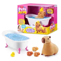 THEO KLEIN Pets Alive – Mama Kapibara ir Kūdikio Staigmena interaktyvus elektroninis augintinis su 3 staigmenų kūdikiais, vaikščiojimas, dainavimas, vandens žaidimai, besikeičiančios spalvos sauskelnės, 3+ metų