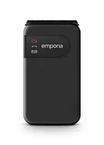 Emporia SIMPLICITYglam Black (2025) 2,8 colio senjorų telefonas su SOS mygtuku, 4G LTE, įkrovimo stotelė