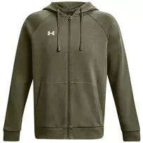 Under Armour vyriškas Rival Fleece pilno užtrauktuko gobtuvas chaki spalvos 1379767 390