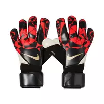 Nike Grip3 vartininko pirštinės juodos, ryškiai raudonos ir baltos spalvos, 6 dydis