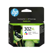 HP 302XL didelės talpos originalus rašalo kasetė - ciangama, purpurinė, geltona (300 puslapių)