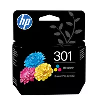 HP 301 trijų spalvų originalus rašalo kasetė (žydra, rausvai raudona, geltona) - standartinė išeiga