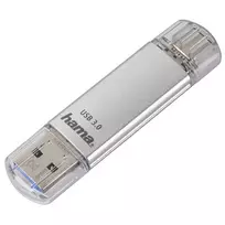 Hama FlashPen C-Laeta 64GB USB 3.0 atmintukas, aliuminio, sidabrinis/juodas