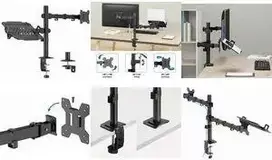LogiLink BP0220 Monitoriaus ir nešiojamojo kompiuterio stalo laikiklis, 17-32 colių, 10kg monitoriui, 9kg nešiojamam, juodas