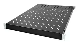 LogiLink 19 colių reguliuojamo gylio lentyna tinklinių spintų stelažams, 1U, 600 mm gylio, juoda (SF0600B)