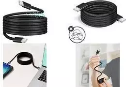 LogiLink CU0231 Magnetinis USB-C duomenų ir įkrovimo laidas, 1 m, juodas, 100W PD, USB 2.0