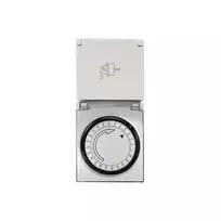 LogiLink ET0006 lauko mechaninis laikmatis, IP44, 3680 W, 16 A, dienos programa, 96 segmentai, 15 minučių intervalai, Schuko, juoda/pilka