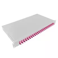 LogiLink F24LC4G 24 prievadų LC duplex šviesolaidžio skydelis, 1U 19 inch stelažui, pilkas plienas