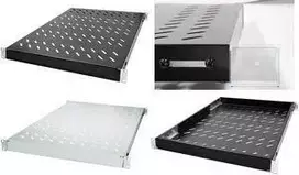 LogiLink SF0600G 19 colių reguliuojamo gylio 1U lentyna 350 mm, šviesiai pilka