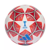 adidas moteriškas UCL 25/26 Final League futbolo kamuolys, 5 dydis, baltas/raudonas JW1326