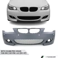M look Priekinis Bamperis skirtas BMW E60 / E61 PRE-LCI (03-07) su 24 mm PDC angomis