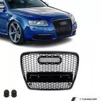 RS išvaizdos Priekinės Grotelės skirtos Audi A6 / S6 C6 (04-11), juodos blizgios