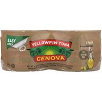 Genova, Gelsvauodegis tunas alyvuogių aliejuje, 4 pakuotės, po 5 uncijas (142 g)