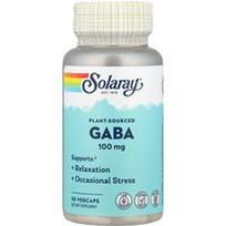 Solaray, Augalinės kilmės GABA, 100 mg, 30 daržovių kapsulių