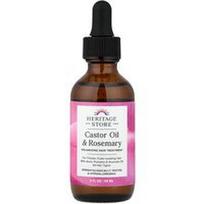 Heritage Store, Ricinos aliejus ir rozmarinas, visiems plaukų tipams, 59 ml