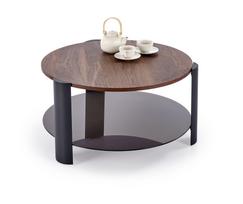 Kavos staliukas Lira, juoda sp./riešuto sp., 80 cm x 80 cm x 43 cm