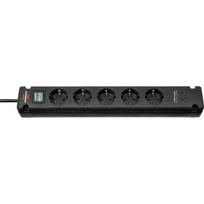 Brennenstuhl maitinimo juosta (+ jungiklis) 1150660415, 5 lizdai, 2x USB-C 5V/3.10A, 3 m, juoda