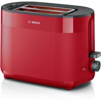 Bosch Toasteris MyMoment TAT2M124, 950 W, 2, raudona, plastikas, atšildymo funkcija, automatinis išjungimas