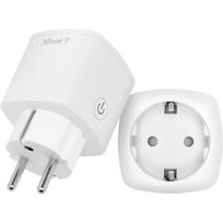 Trust išmanusis lizdas 71301, 2 vnt., WiFi 2,4GHz, 3000W, baltas, vidaus, Google Home, Alexa