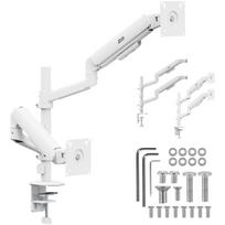 Ergo Office monitorių laikiklis ER-692 W, 2 monitoriams, 17"-32", 1-10 kg, dujinė spyruoklė, matinė balta