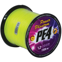 Pintas valas Power Phantom PE4, 1500m, FLUO-YELLOW #2.5, 0,25mm, 13,6kg