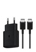 SAMSUNG Power adapter, USB Type-C fast charger, 25W  AND  USB Type-C charging cable, Black, 3A, EP-T2510XBEGEU