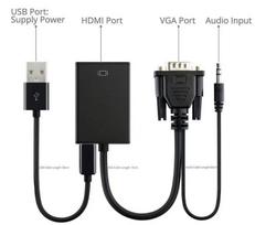 MicroConnect Adapter VGA 15pin  - HDMI M-F Active, with USB Power